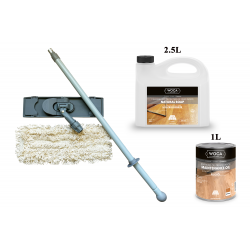 Kit Saving: DC123, Standard clean natural classic oiled floors inc 2.5ltr Woca natural soap, 1ltr Maintenance Oil and a Breakframe Mop  (DC)